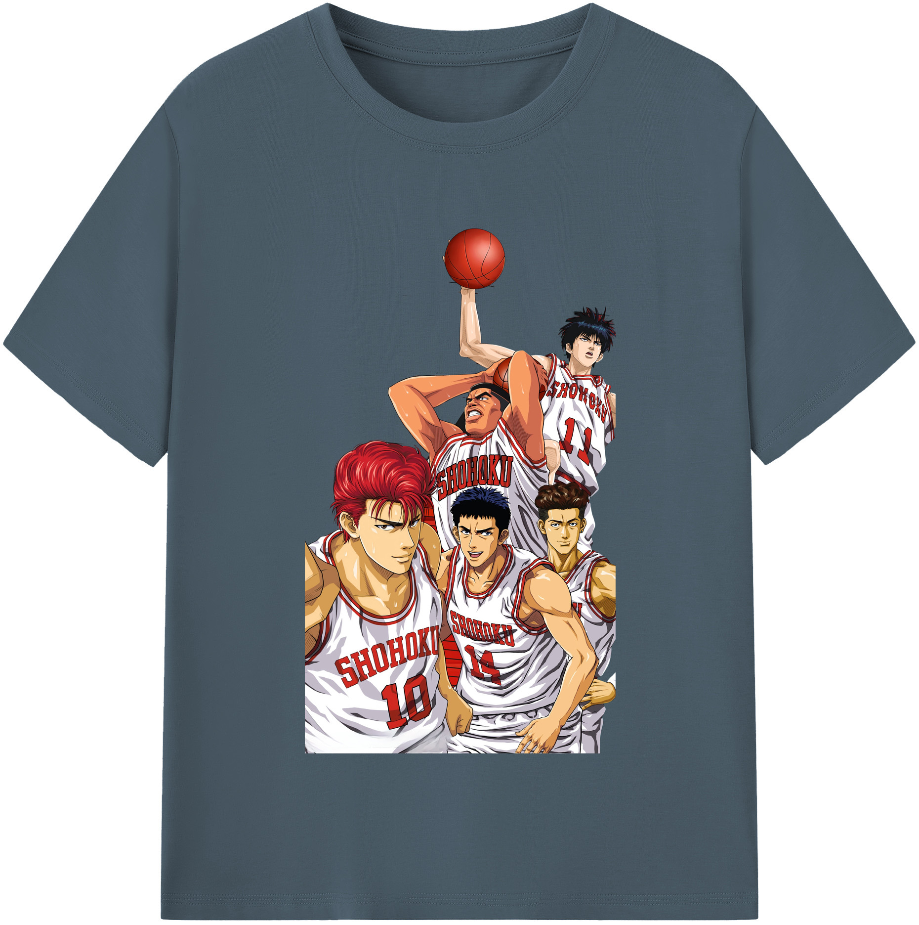 SLAM DUNK／スラムダンク 綿100％半袖Tシャツ（フロントプリント）